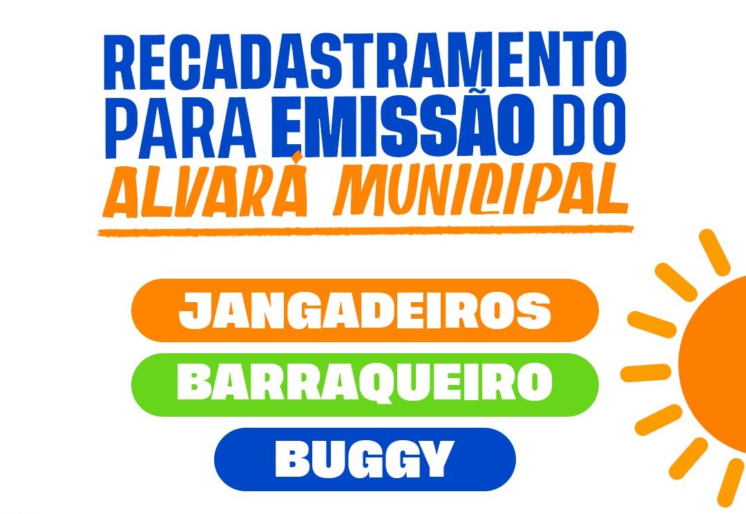 Prefeitura de Porto de Pedras inicia recadastramento de alvarás para jangadas, buggies e barracas de praia; saiba como fazer